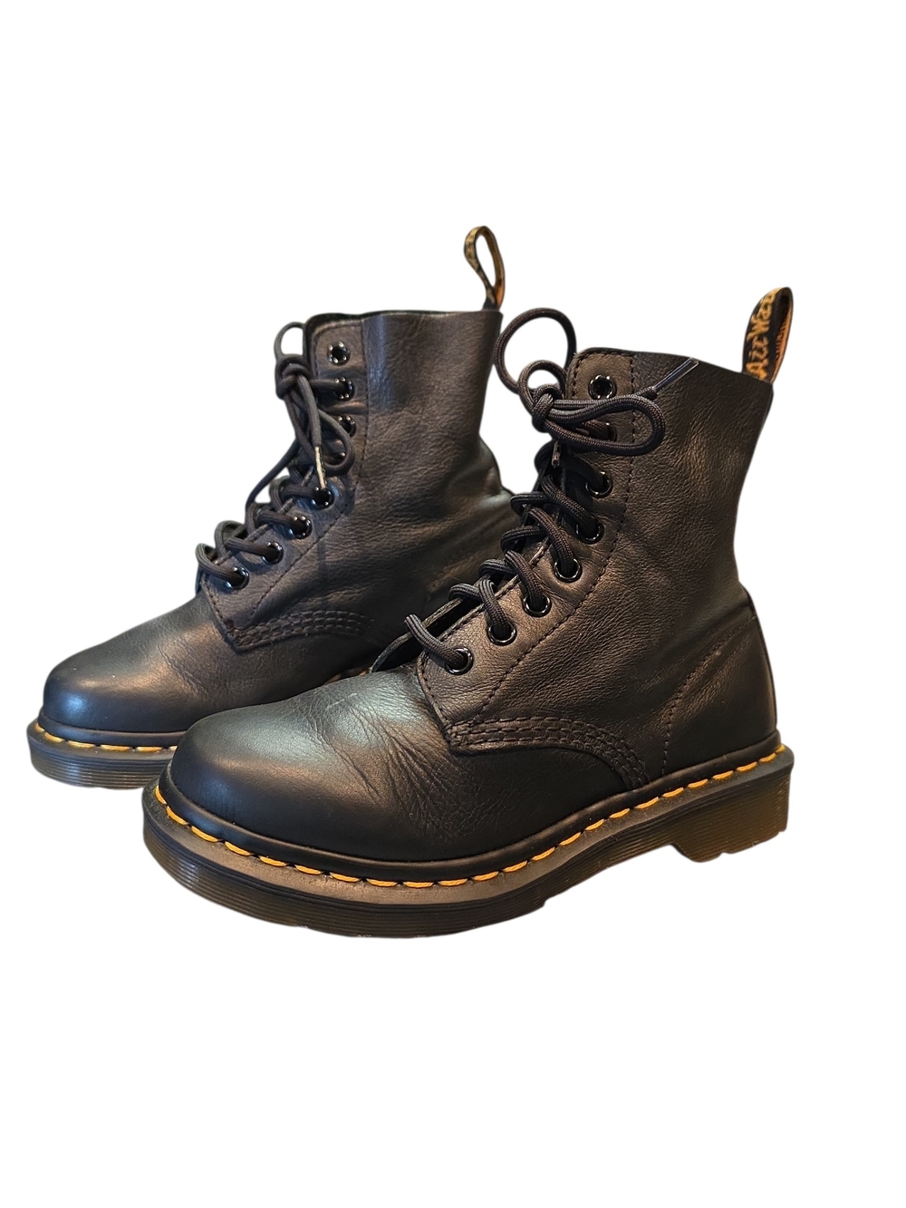 Dr. Martens Pascal Ankle Boots Womens Size 5 Black Soft Leather Lace Up